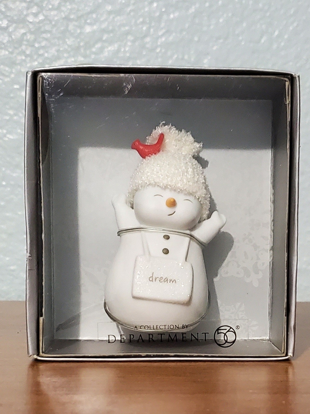 2009 Department 56, "Dream" Snowman Christmas Tree Ornament. New In Box
